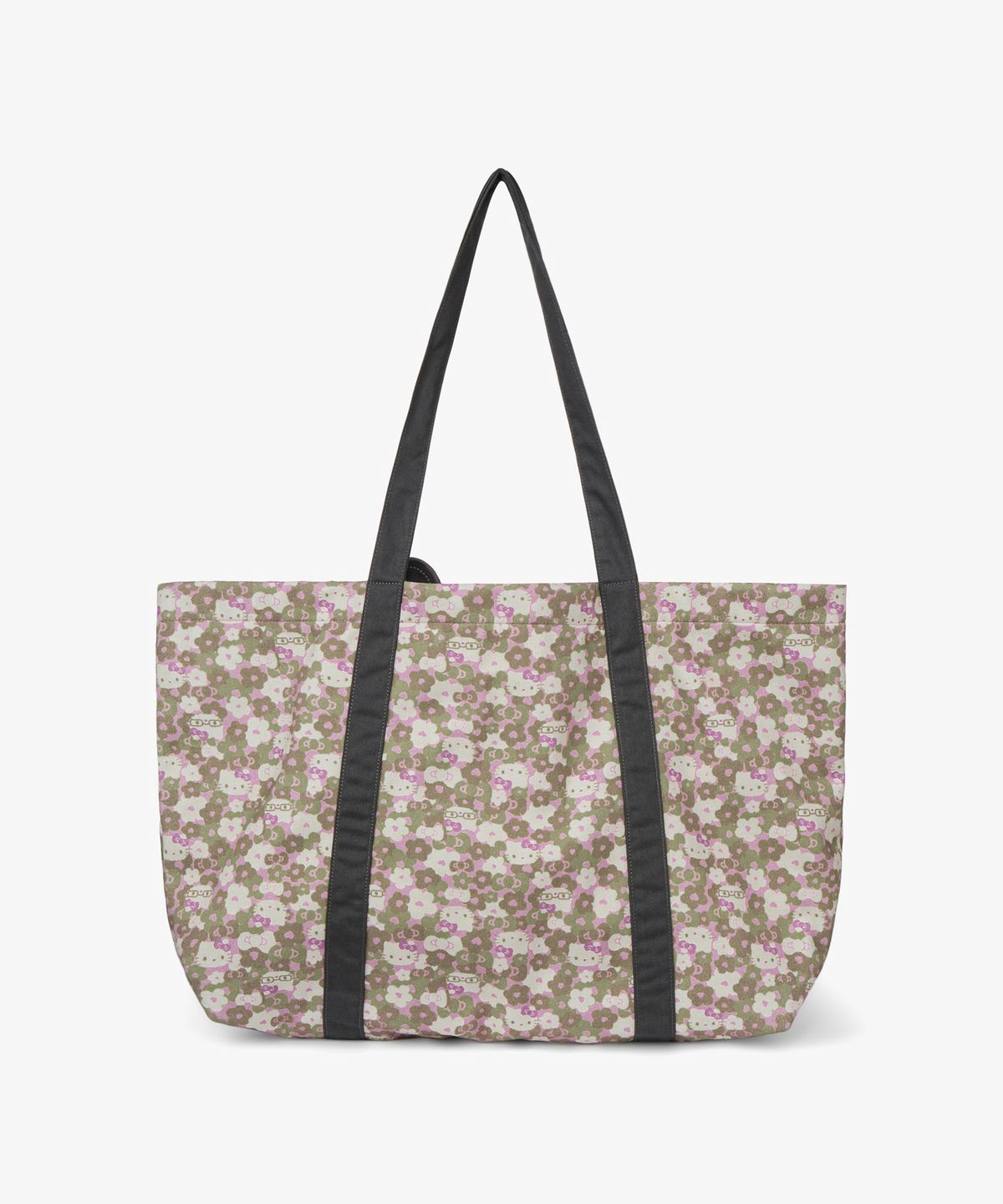 에이이에이이(AEAE) HELLO KITTY PATTERN BIG TOTE BAG [KHAKI]