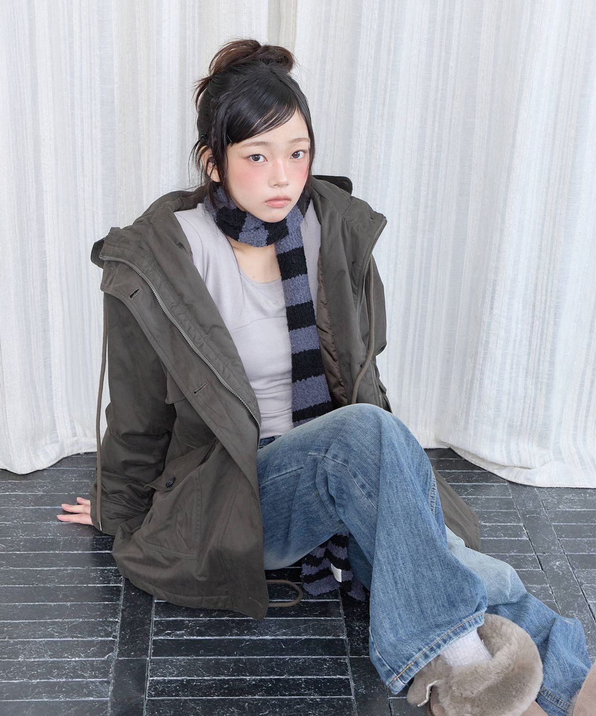 미레코(MIRECO) HOODED LONG FIELD PARKA KHAKI