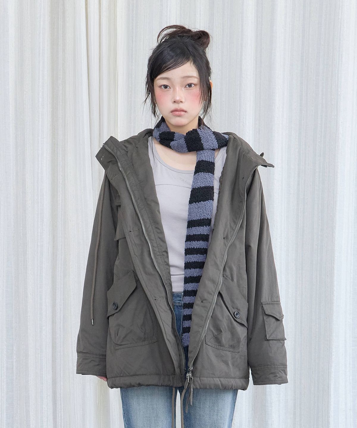 미레코(MIRECO) HOODED LONG FIELD PARKA KHAKI