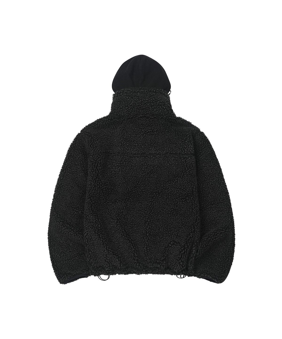 세컨모놀로그(SECONDMONO) Washed Sherpa Balaclava Half Zip [CHARCOAL]_SETS067CHARCOAL