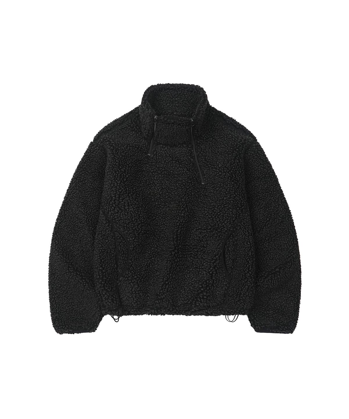 세컨모놀로그(SECONDMONO) Washed Sherpa Balaclava Half Zip [CHARCOAL]_SETS067CHARCOAL