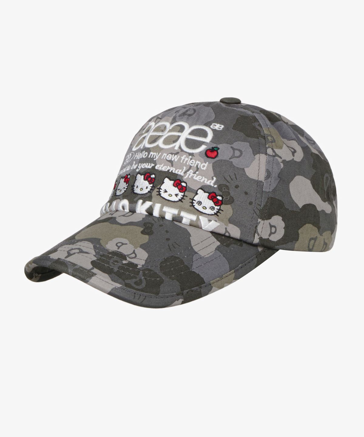 에이이에이이(AEAE) HELLO KITTY WEB LOGO 5 PANNEL CAP [GREY]