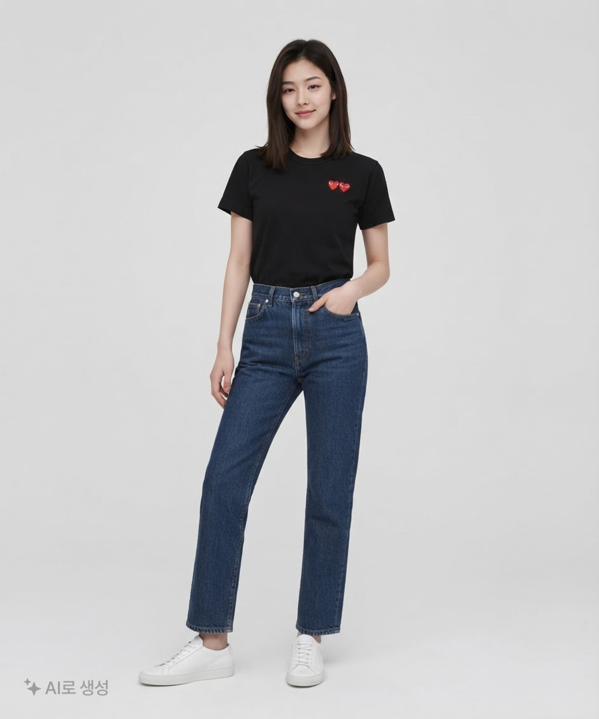 꼼데가르송 플레이(COMME DES GARCONS PLAY) 반소매 티셔츠 S