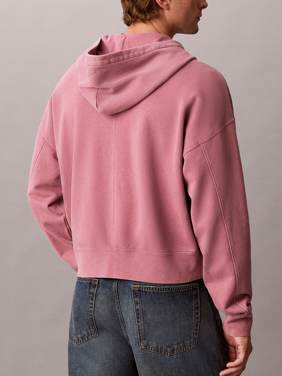 캘빈클라인 진(CALVIN KLEIN JEANS) 가먼트 다이 박시 풀집업 후디 A4RH278G VCB