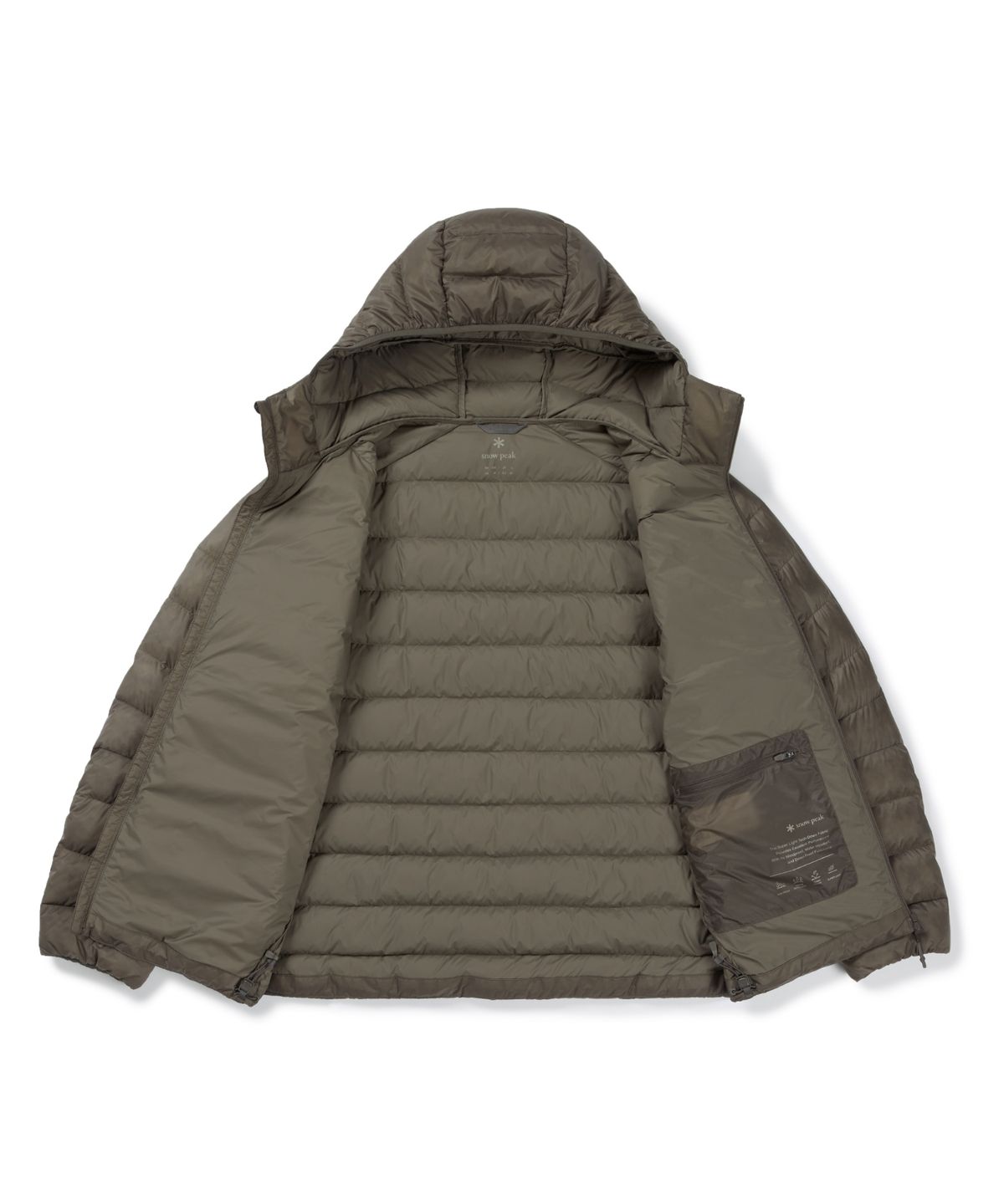스노우피크 어패럴(SNOWPEAK APPAREL) 토레이 15D 에어태스틱 경량 다운 자켓 (S26WMTDJ24) Tan Gray