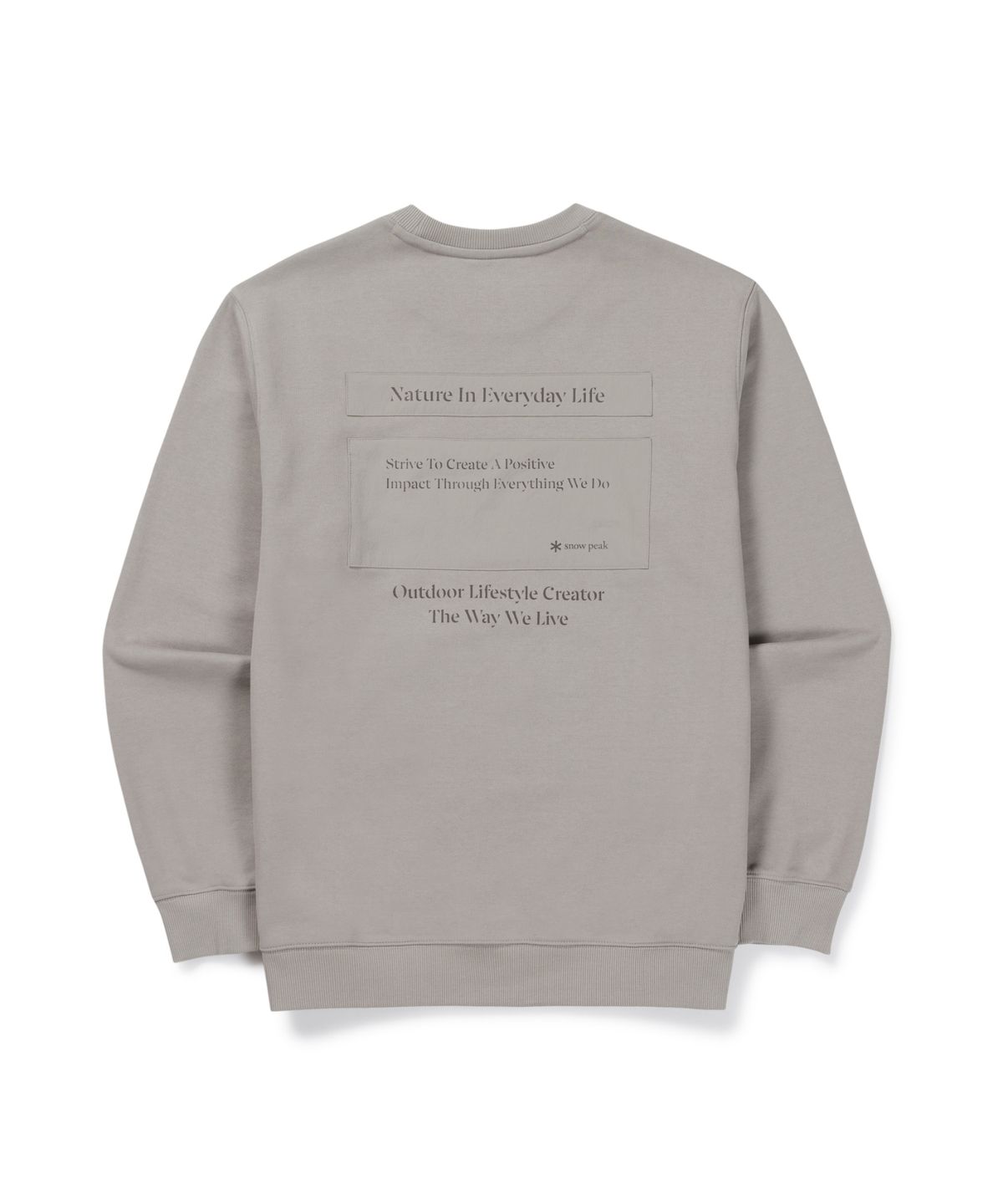 스노우피크 어패럴(SNOWPEAK APPAREL) 약기모 우븐 패치 맨투맨 (S26WMFHT68) Fog Gray