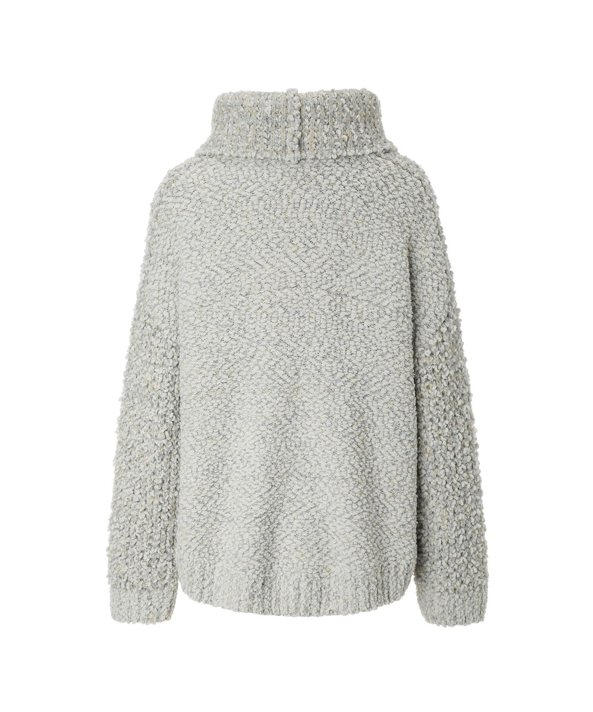 미레코(MIRECO) POCKET MIX HIGH NECK KNIT CLOUD GREY