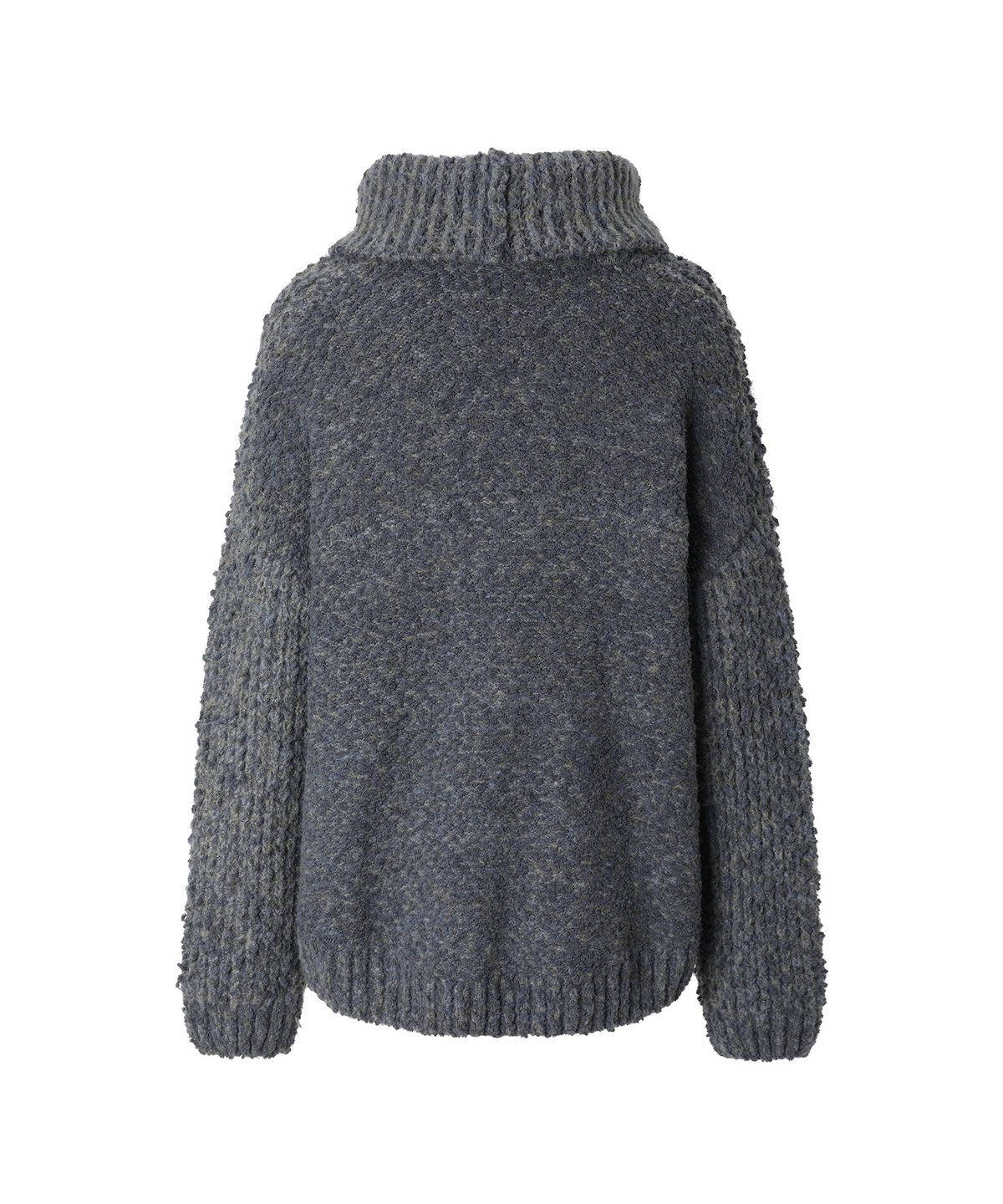 미레코(MIRECO) POCKET MIX HIGH NECK KNIT DUSK BLUE