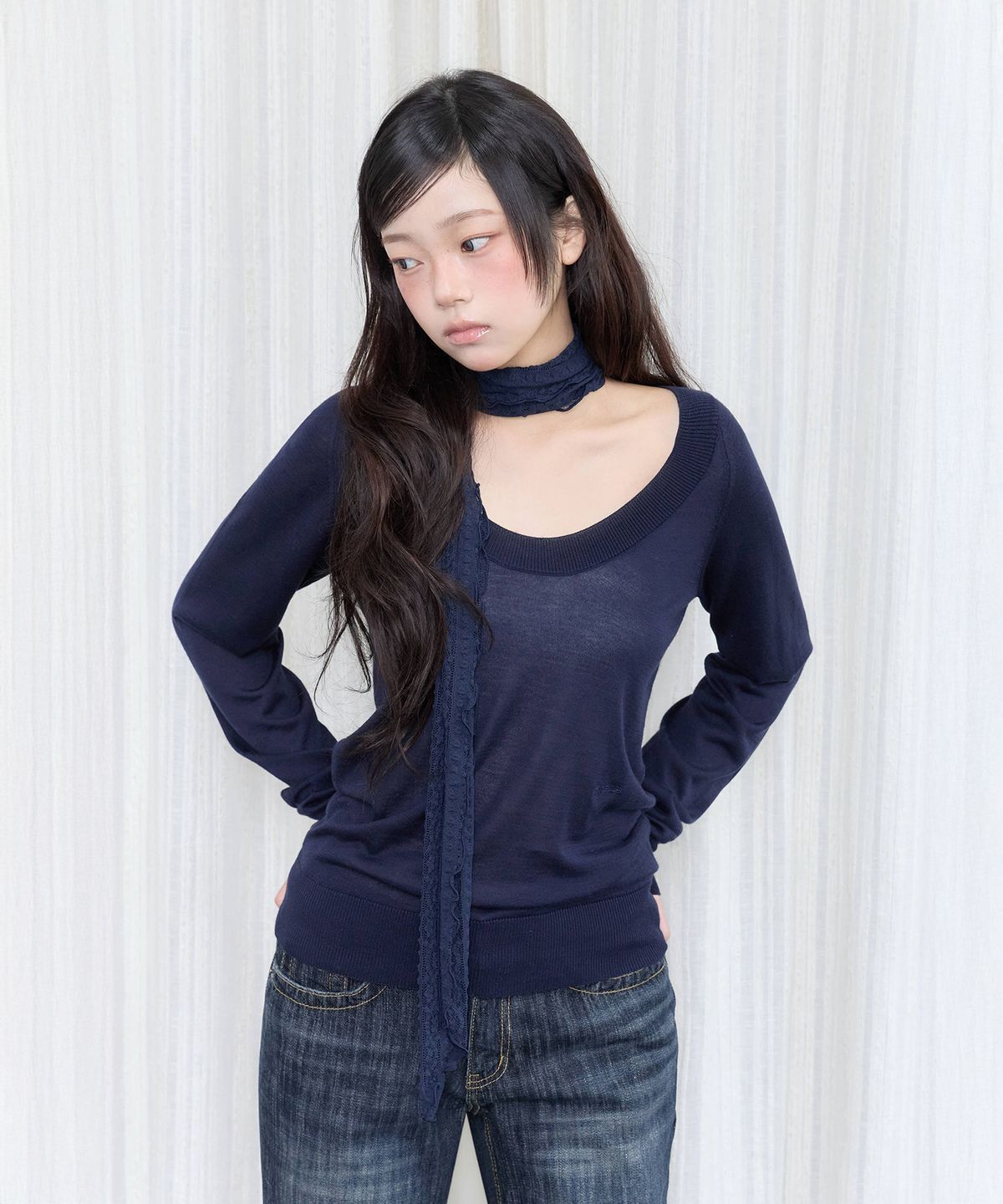 미레코(MIRECO) MELT BASIC KNIT NAVY