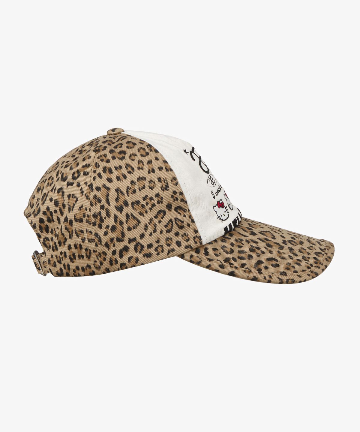 에이이에이이(AEAE) HELLO KITTY WEB LOGO 5 PANNEL CAP [LEOPARD MUSTARD]
