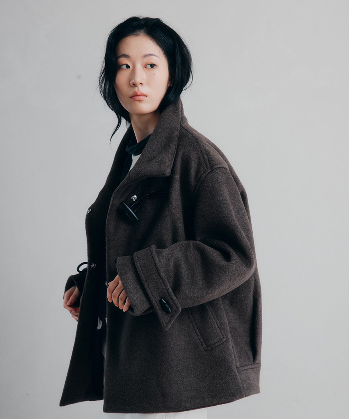 셉템버투웨니(SEPTEMBER TWENTIETH) Noren Wool Duffle Coat_Brown