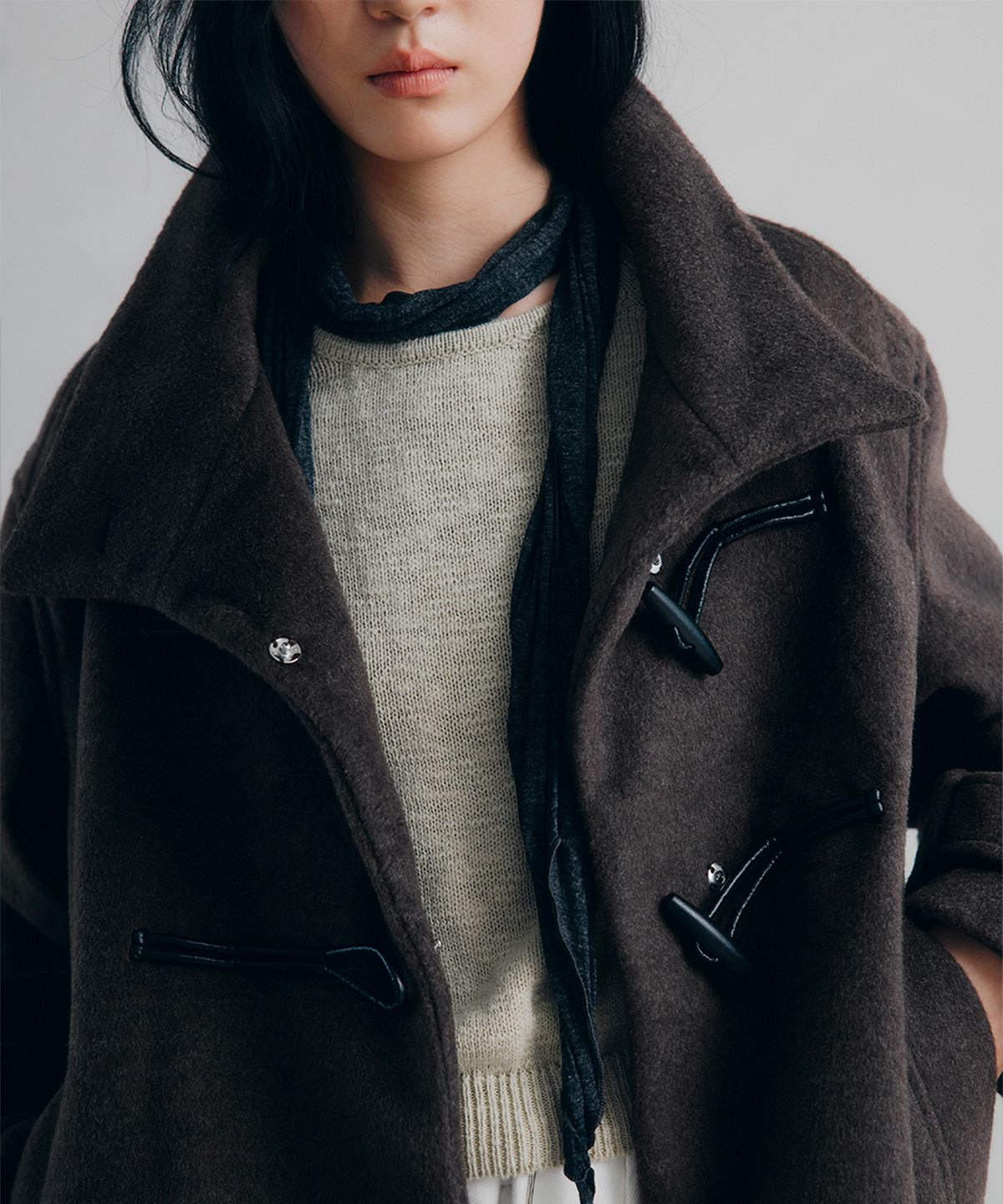 셉템버투웨니(SEPTEMBER TWENTIETH) Noren Wool Duffle Coat_Brown