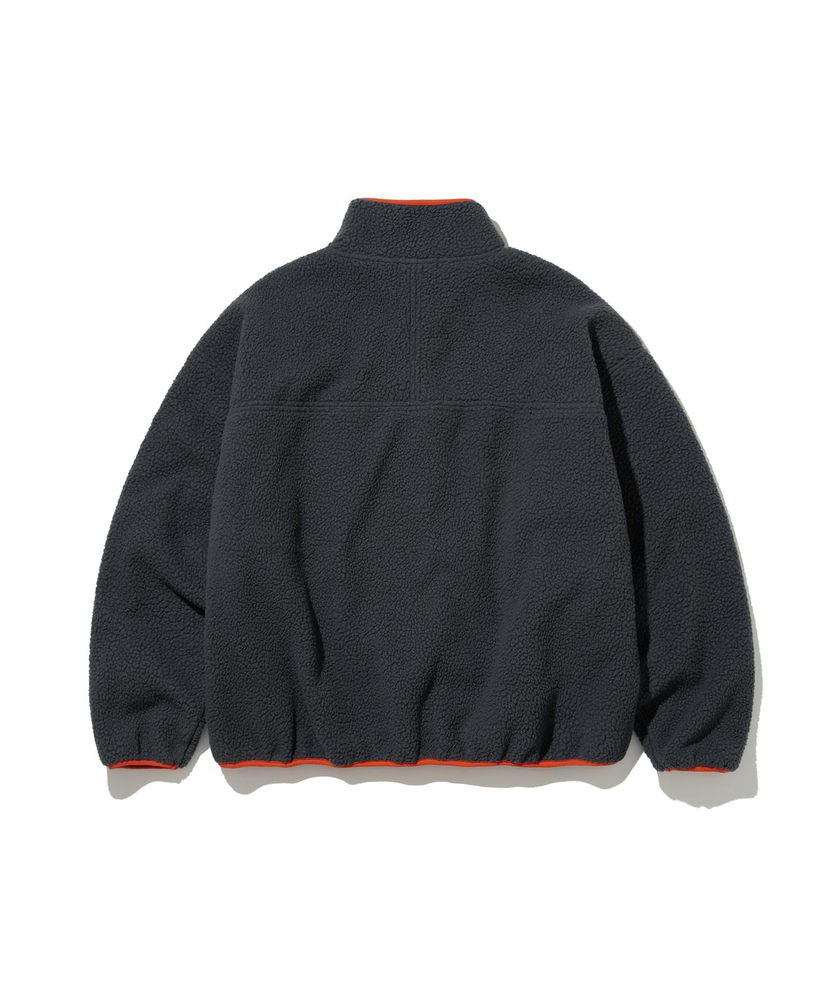 앵글런(ANGLAN) Diagonal Line Fleece Pullover - Charcoal