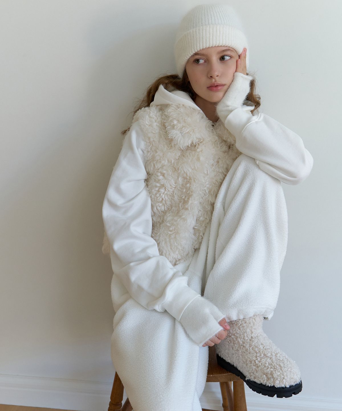리엘(RE L) Popo fur vest (ivory)