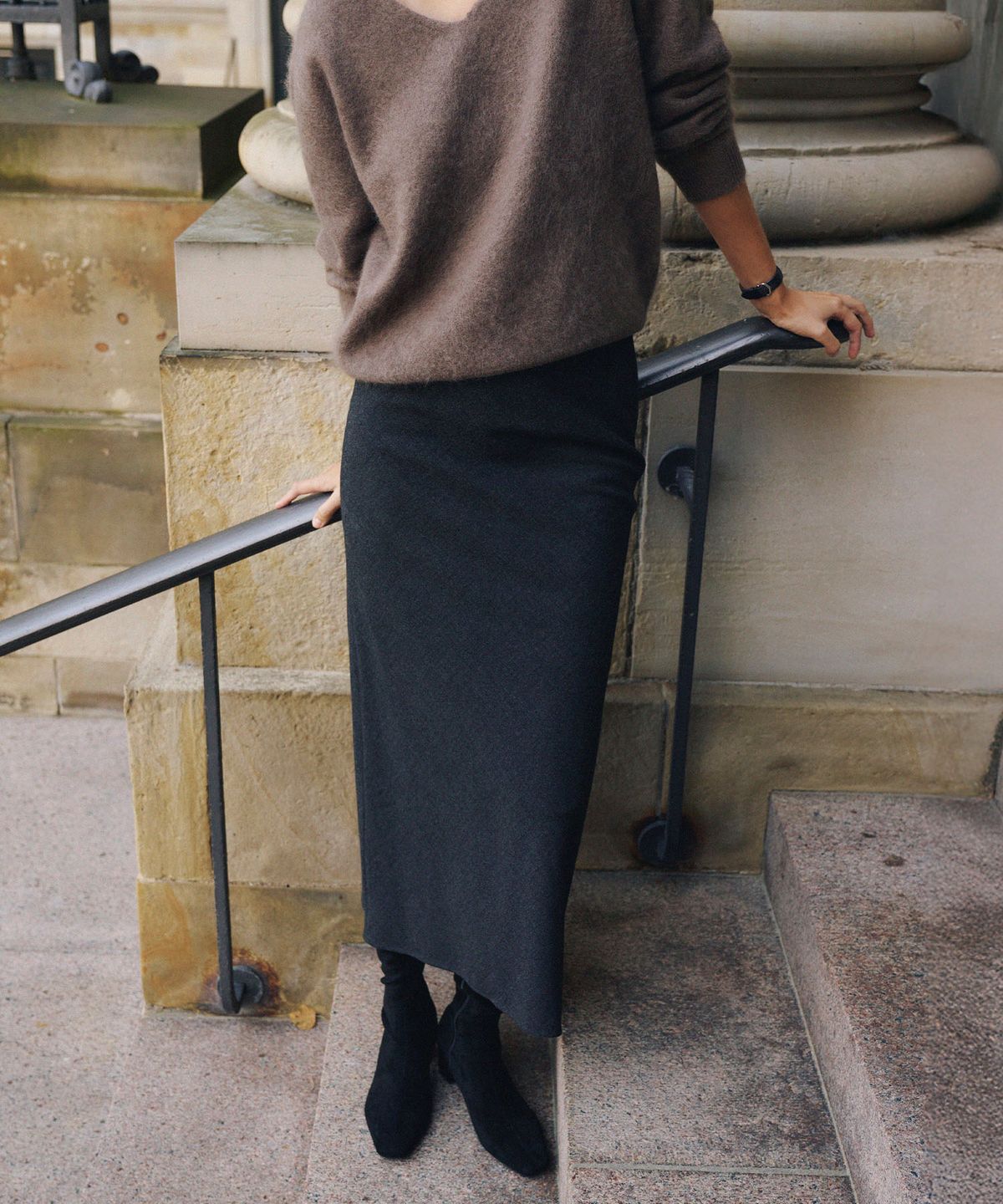 라메레이(LAMEREI) Wool Maxi Bias Skirt[LMBFWISK424]-2color