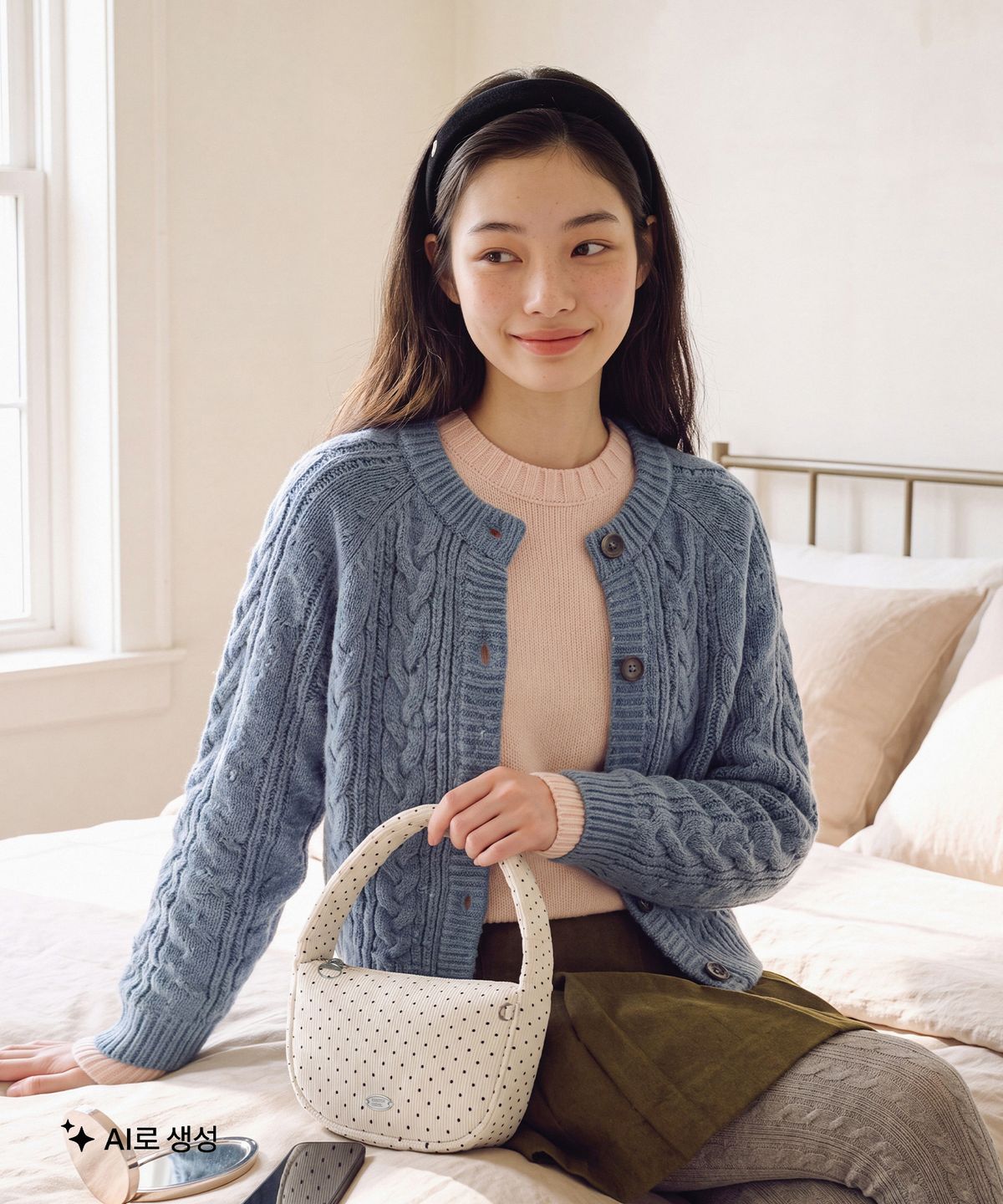 마스마룰즈(MASMARULEZ) Liri mini tote bag_Corduroy dot ivory