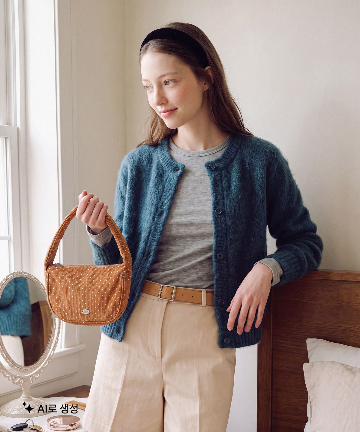 마스마룰즈(MASMARULEZ) Liri mini tote bag_Corduroy dot orange