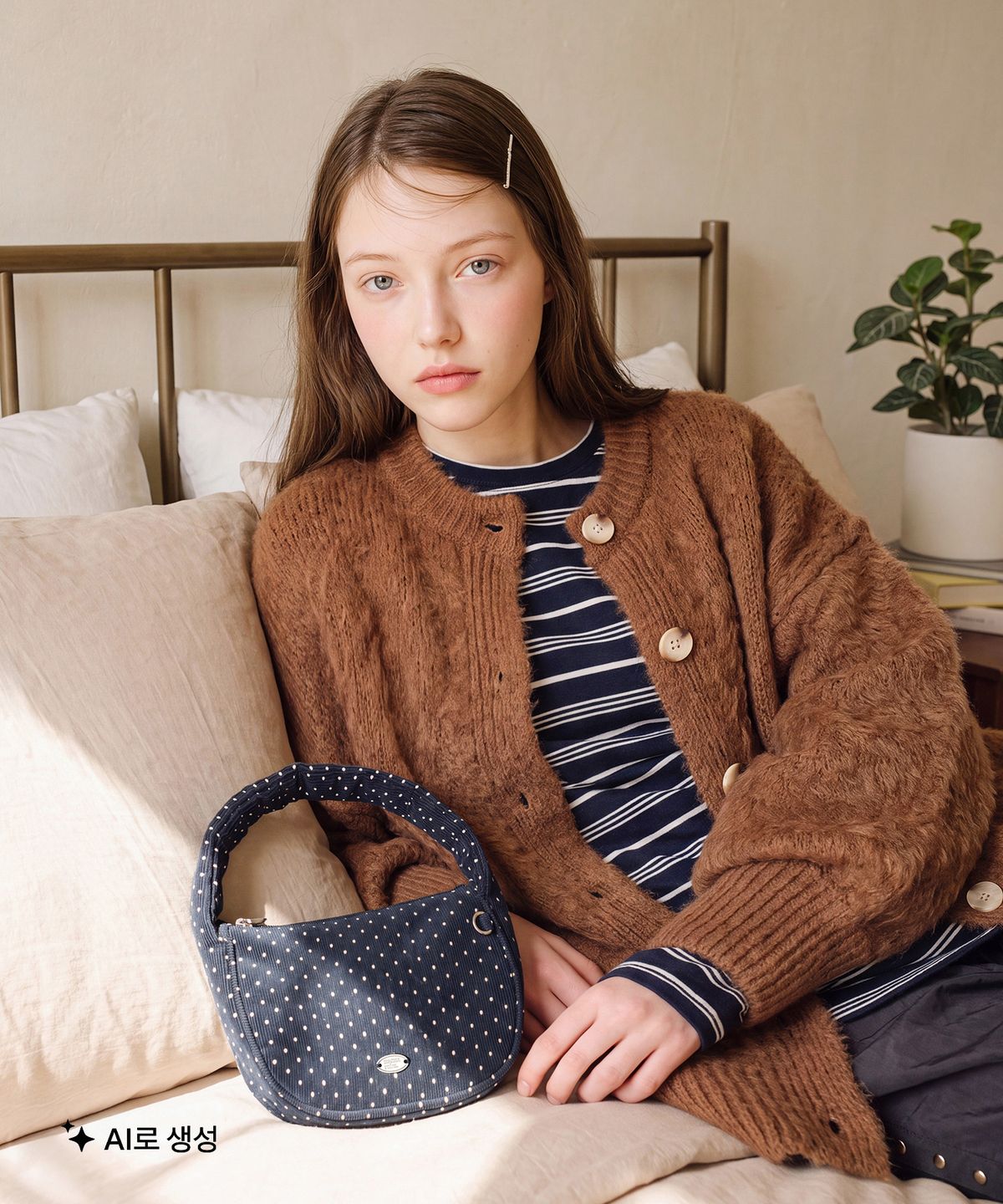 마스마룰즈(MASMARULEZ) Liri mini tote bag_Corduroy dot black navy