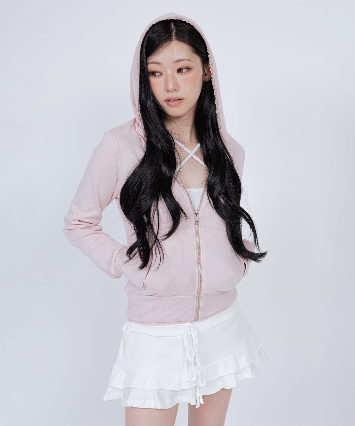 벨리아르(BELLIALEU) BELLA HOOD ZIP UP BUBBLEGUM PINK