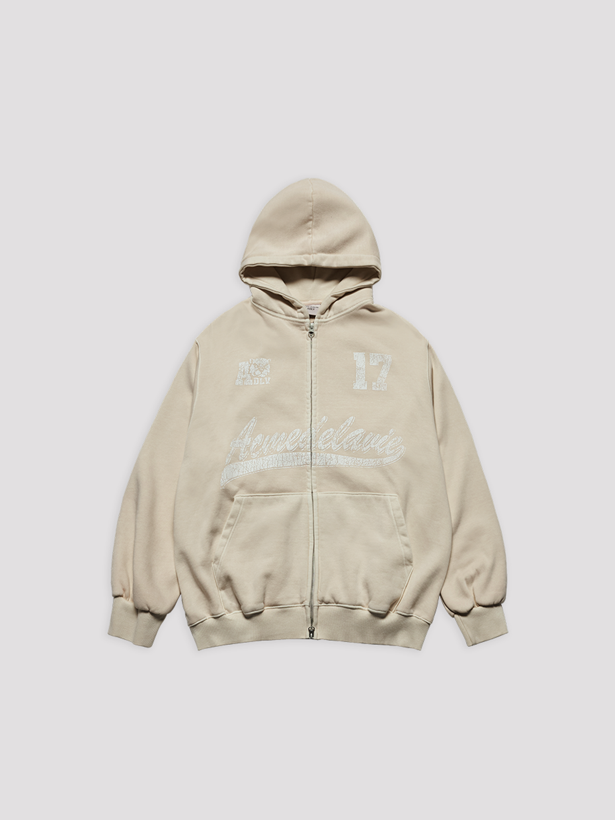 아크메드라비(ACME DE LA VIE) PIGMENT FADED ATHLETIC NAPPING HOODIE ZIP UP [BEIGE]