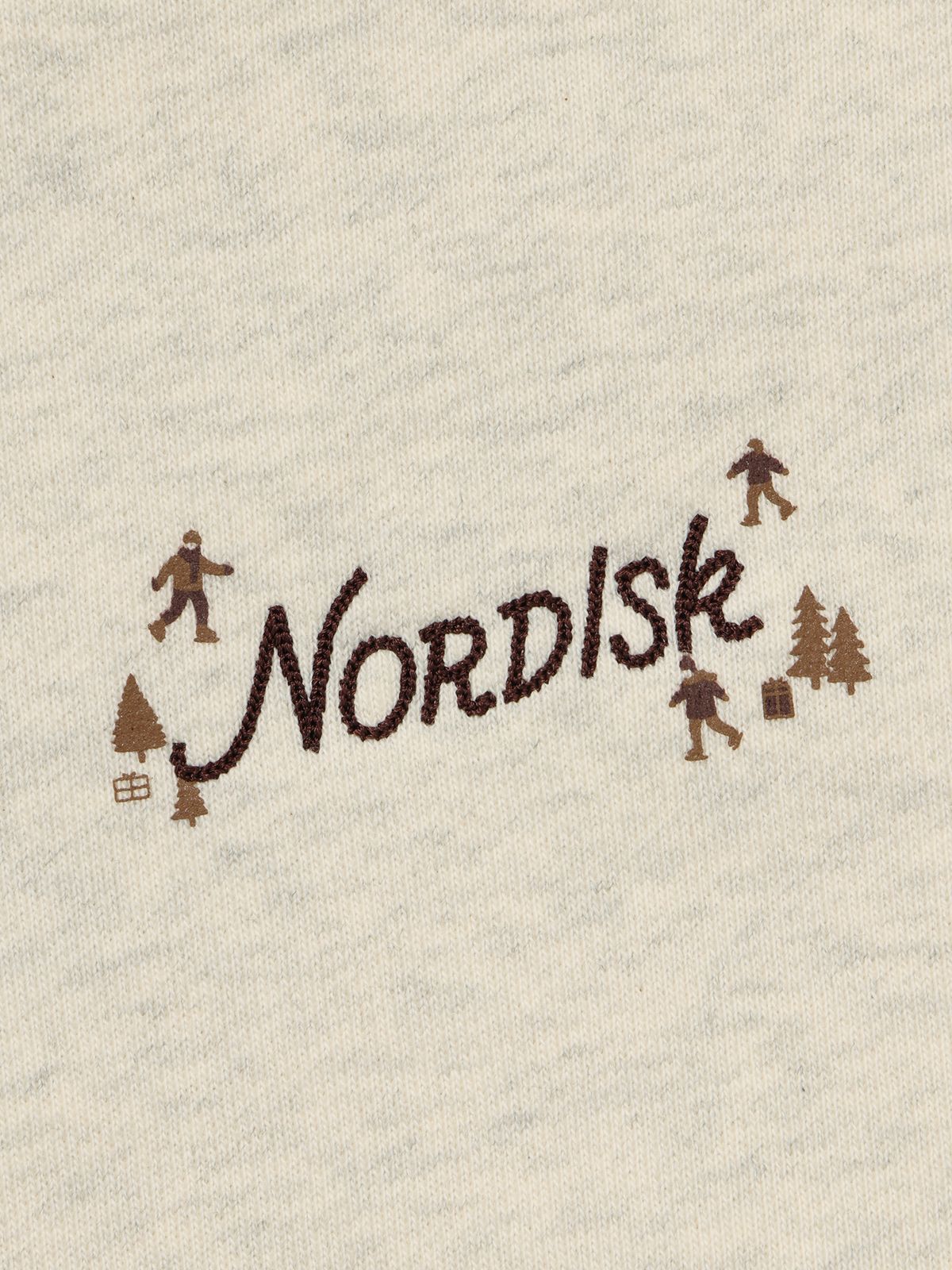 노르디스크(NORDISK) 아이스스케이팅 그래픽 기모 후디 티셔츠 - U_OATMEAL MELANGE