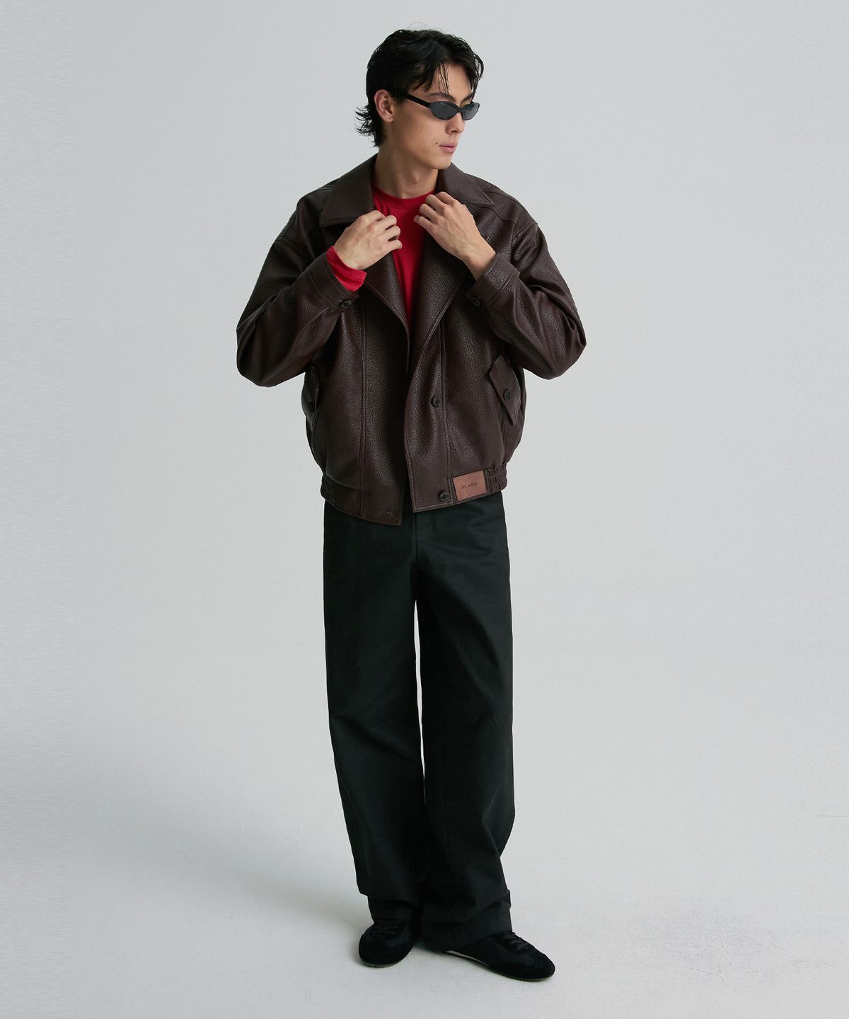 리이 맨(RERHEE MEN) FAUX LEATHER BLOUSON BURGUNDY