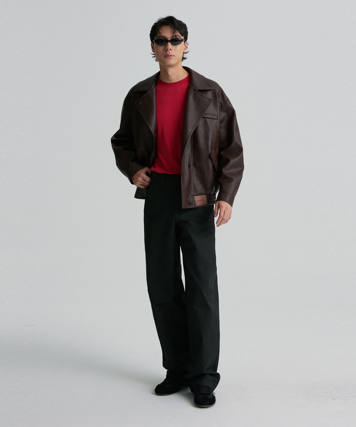 리이 맨(RERHEE MEN) FAUX LEATHER BLOUSON BURGUNDY