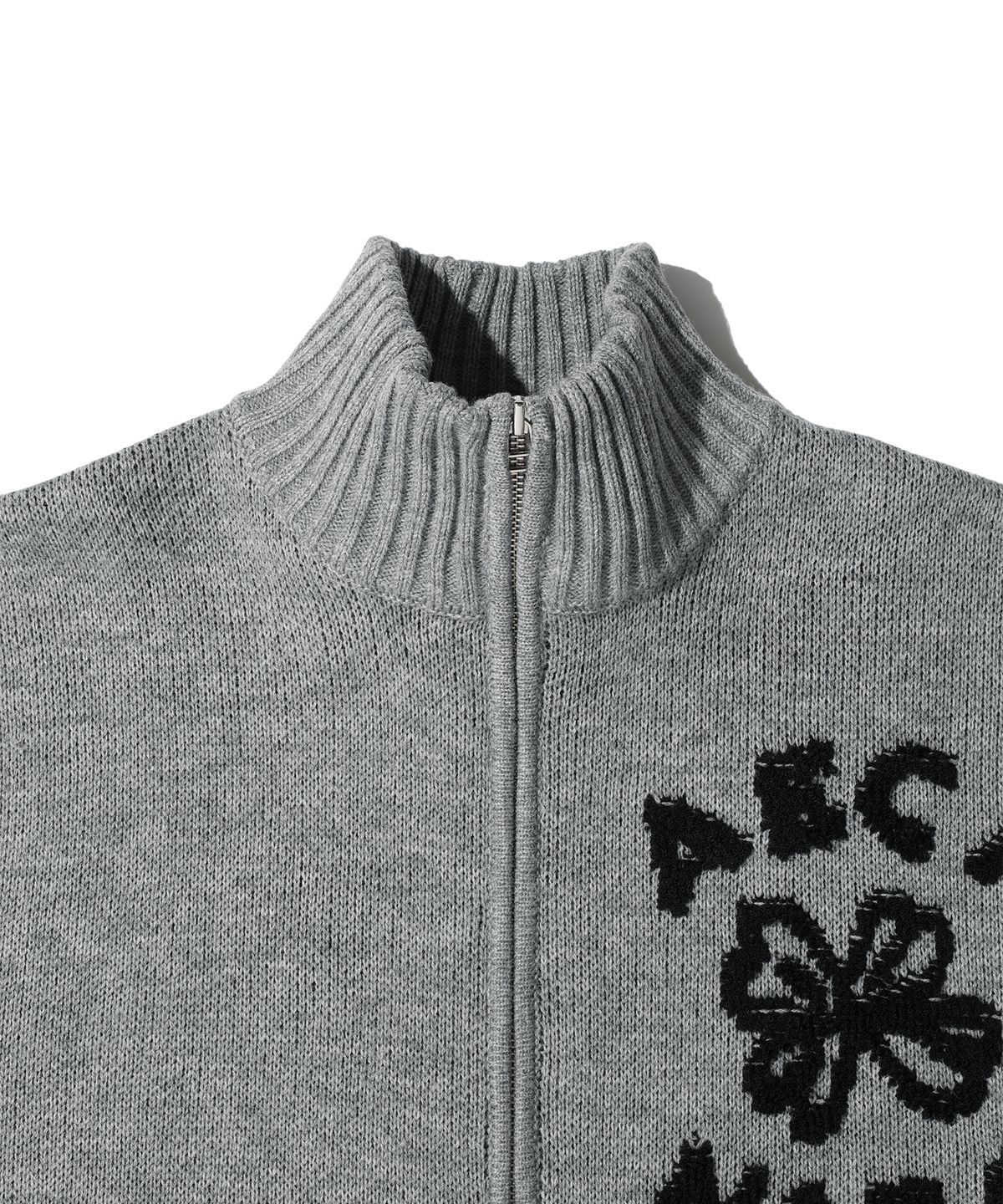 에이카화이트(AECA) AECA FLOWER BOUCLE ZIP UP KNIT (3color)