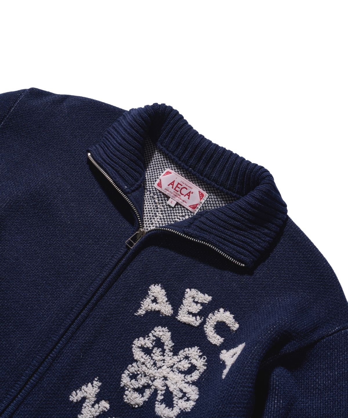 에이카화이트(AECA) AECA FLOWER BOUCLE ZIP UP KNIT (3color)
