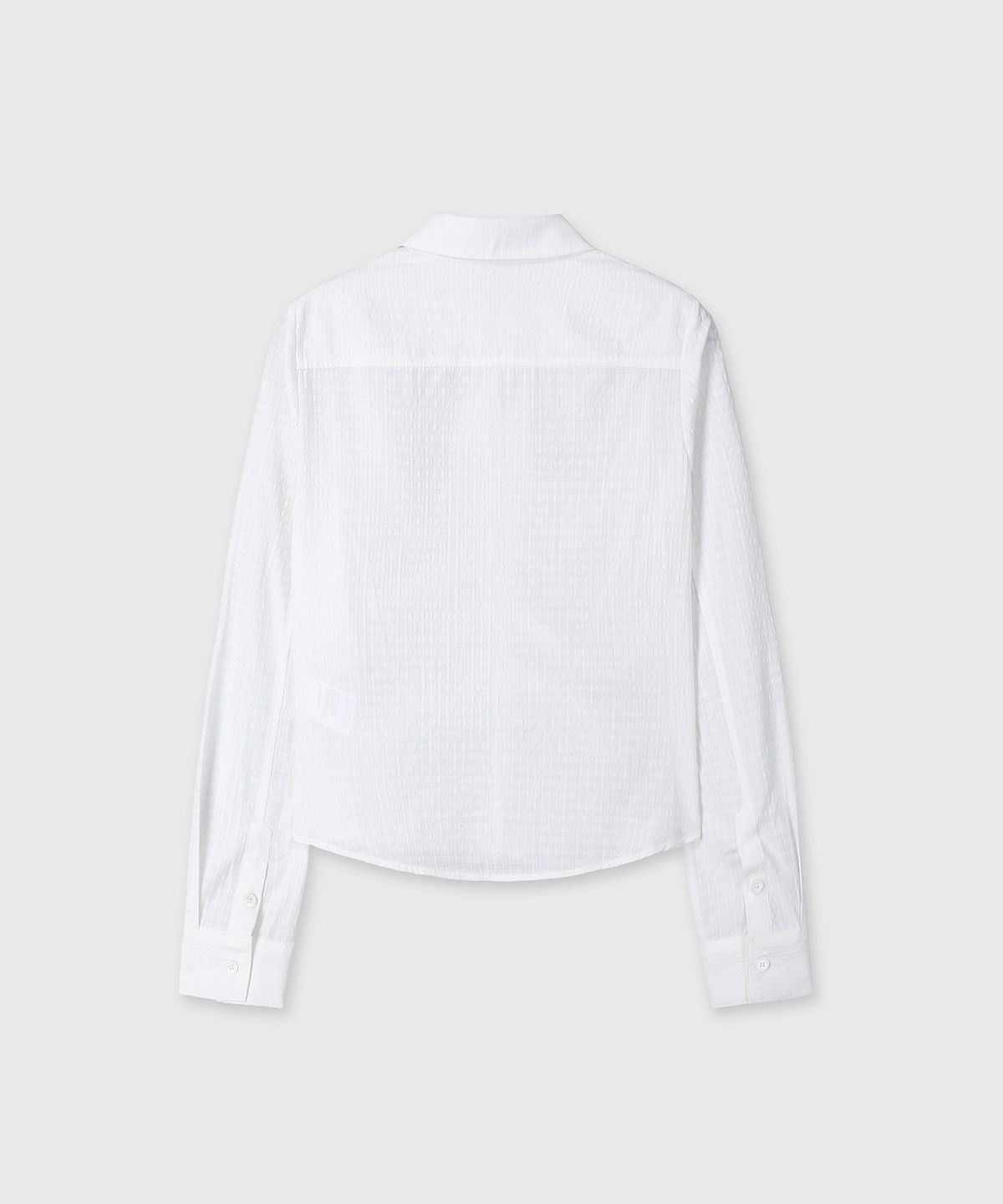 다이브인 우먼(DIVEIN WOMEN) SHIRRING CHECK SHIRTS (WHITE)