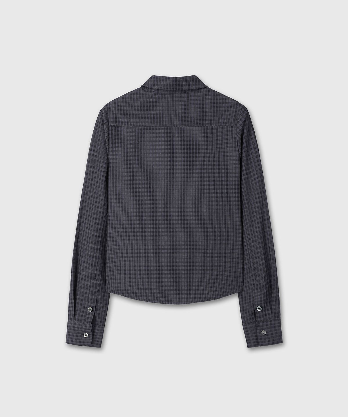 다이브인 우먼(DIVEIN WOMEN) SHIRRING CHECK SHIRTS (BLACK)