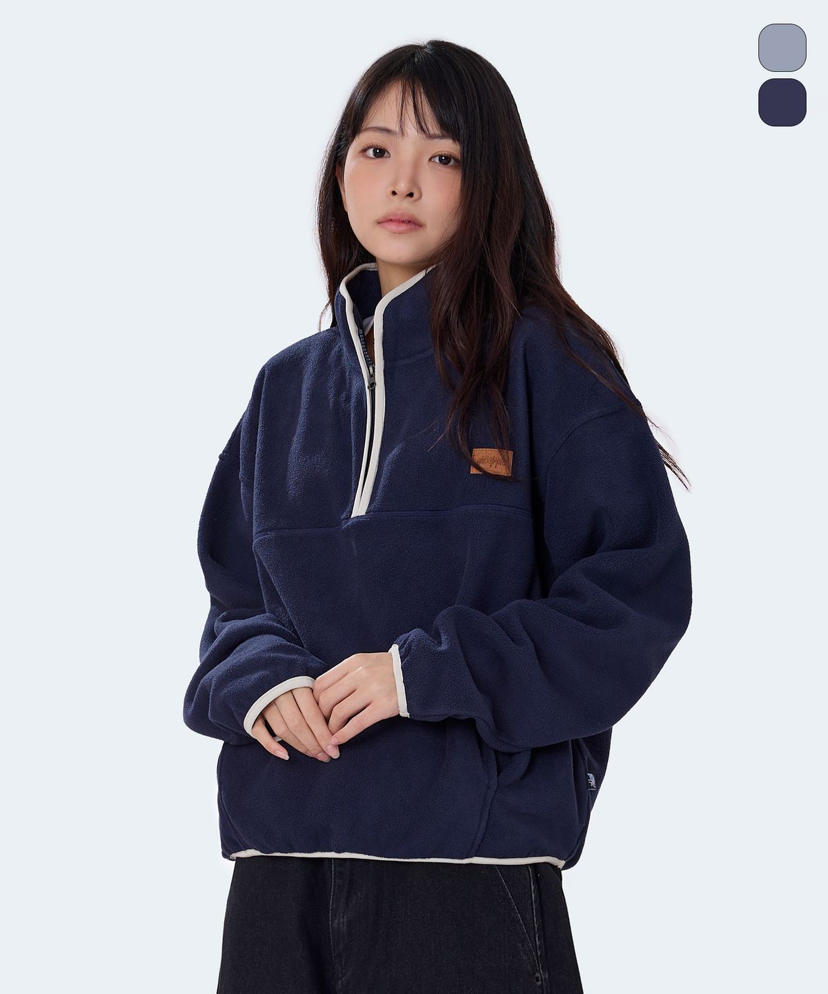 고스트리퍼블릭(GHOST REPUBLIC) 하프집업 풀오버 플리스 맨투맨 2Color GMT-169