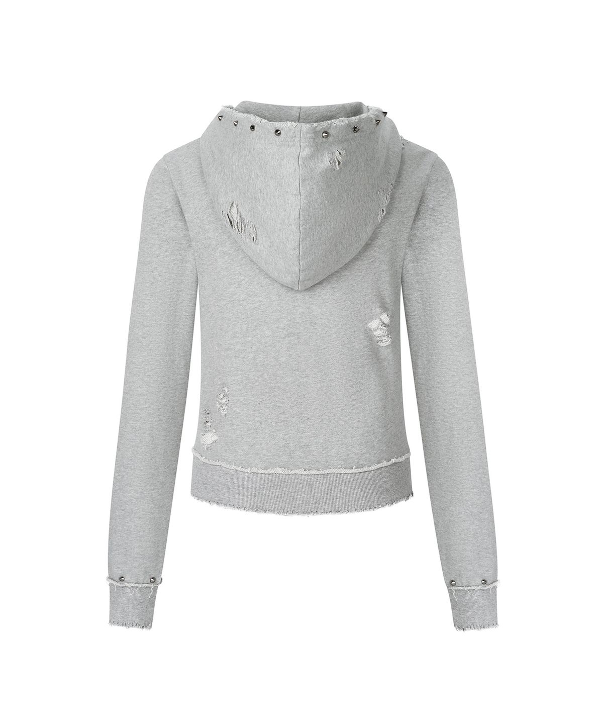 레씨토(LECYTO) Destroyed Spike Zip-Up Hoodie_[M.Gray]