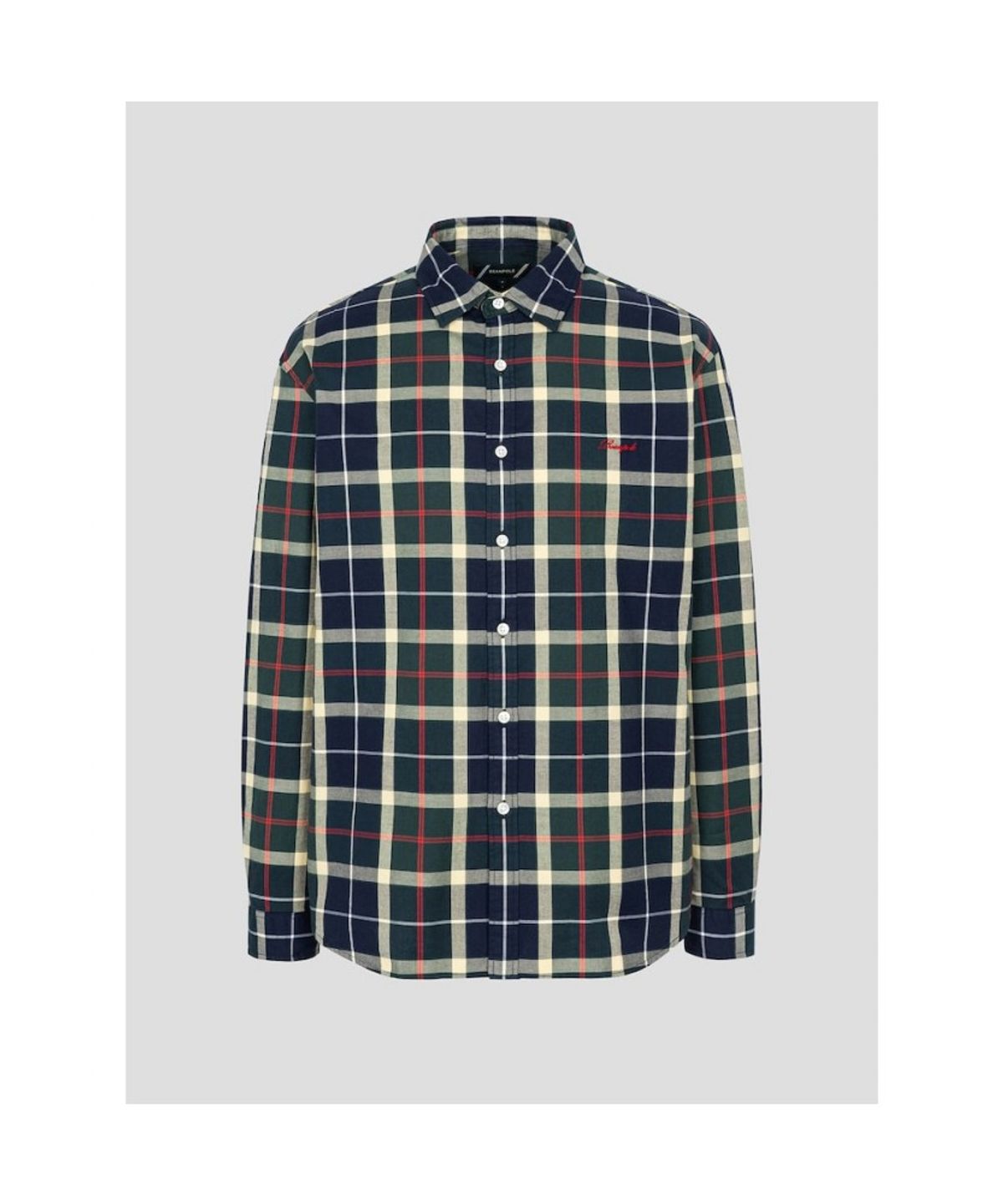 빈폴 멘(BEANPOLE MEN) [Essential] 브러쉬드 뉴 헤릿 체크 셔츠  그린