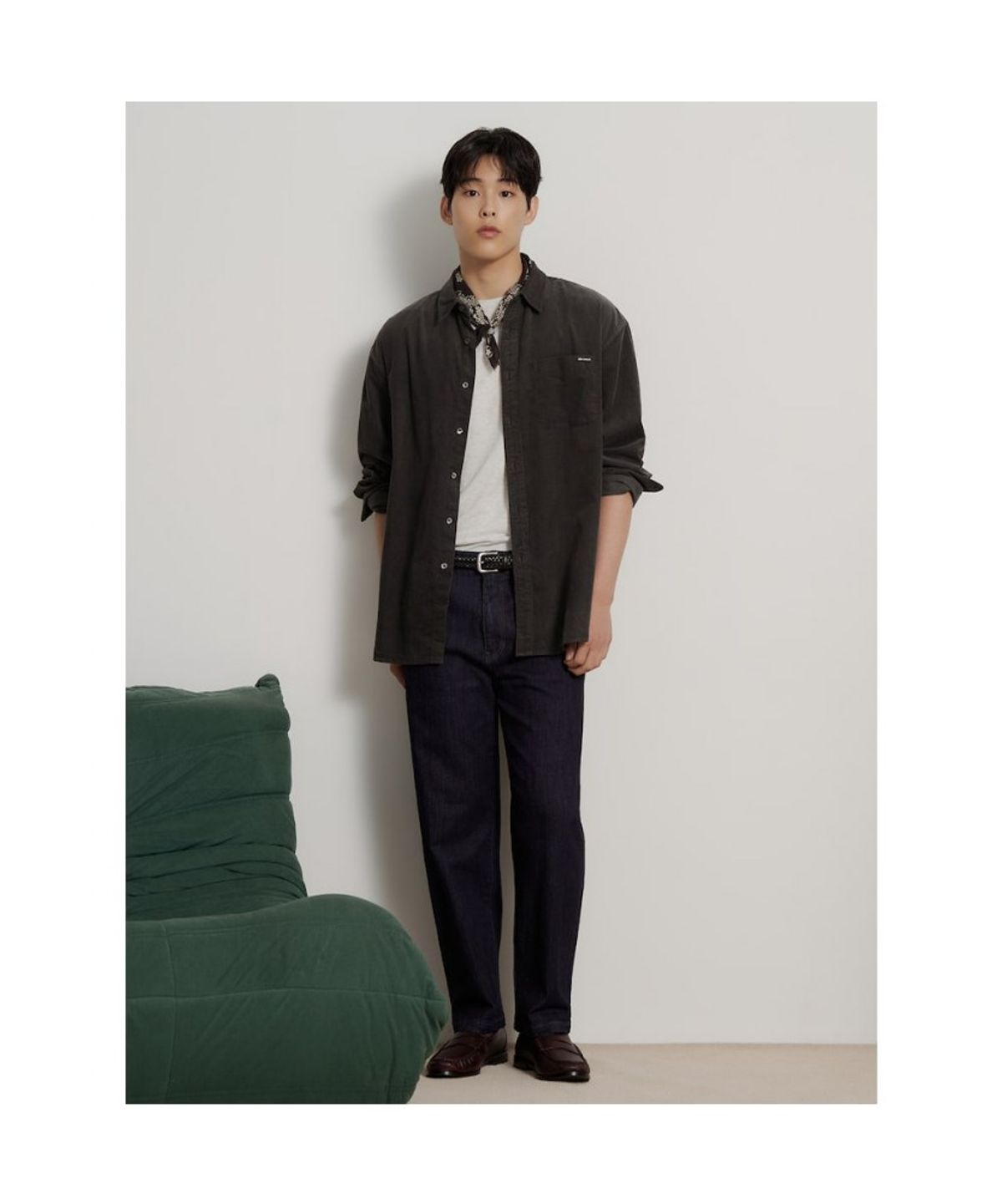 빈폴 멘(BEANPOLE MEN) 피그먼트 코듀로이 솔리드 셔츠  애쉬