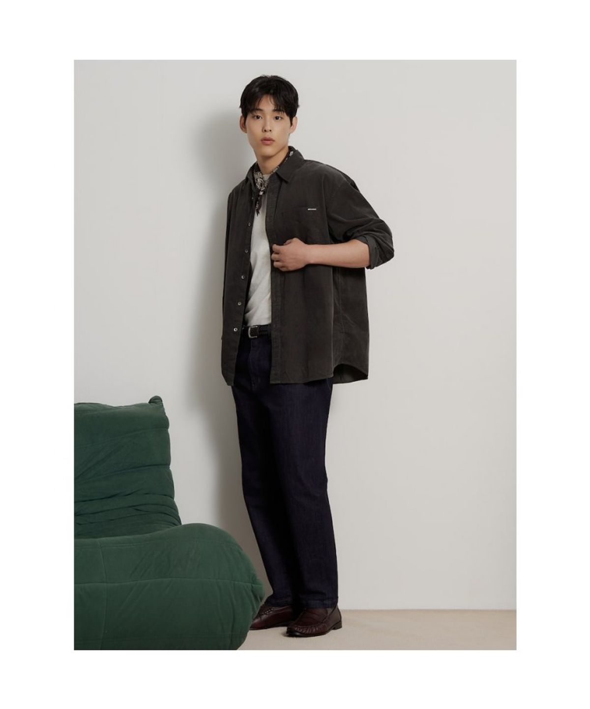 빈폴 멘(BEANPOLE MEN) 피그먼트 코듀로이 솔리드 셔츠  애쉬