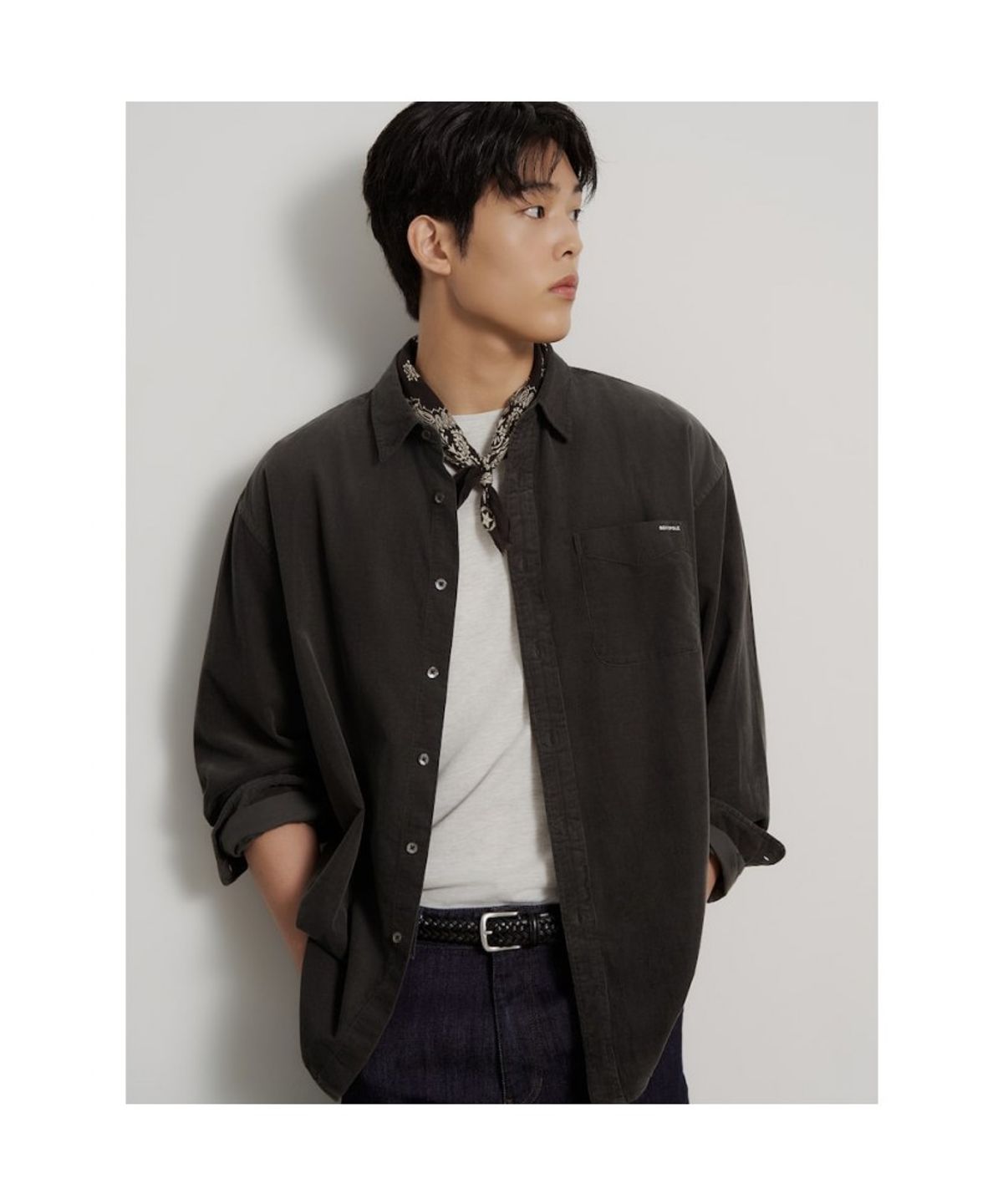 빈폴 멘(BEANPOLE MEN) 피그먼트 코듀로이 솔리드 셔츠  애쉬
