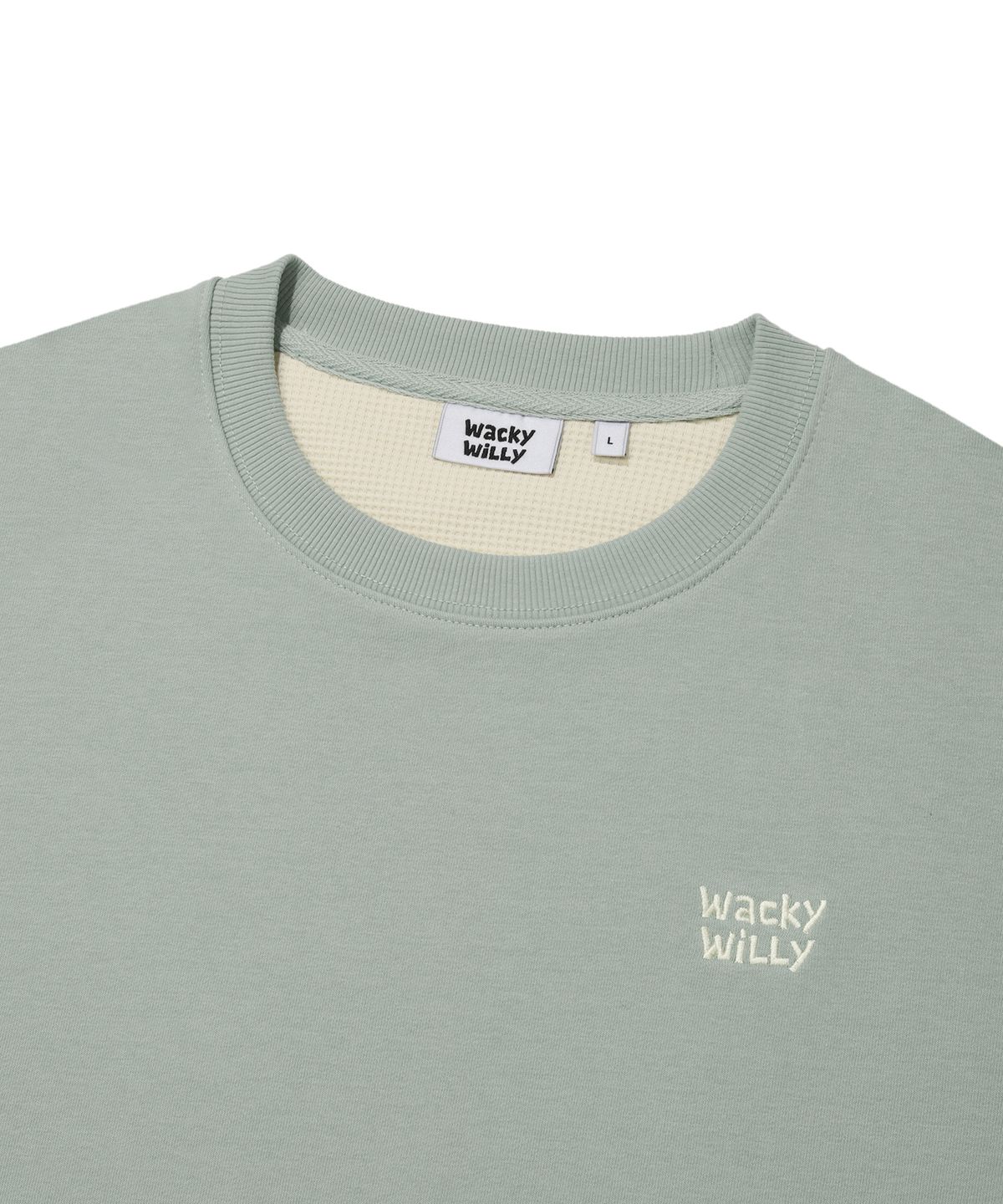 와키윌리(WACKY WILLY) 소로나 스몰 로고 맨투맨 민트