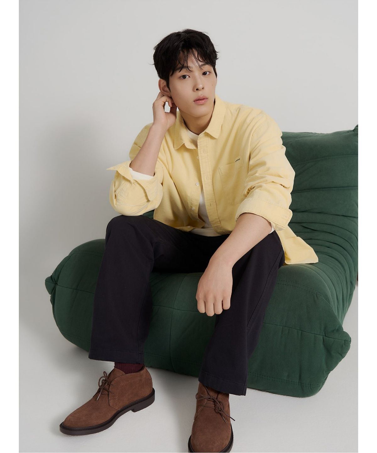 빈폴 멘(BEANPOLE MEN) 피그먼트 코듀로이 솔리드 셔츠  옐로우
