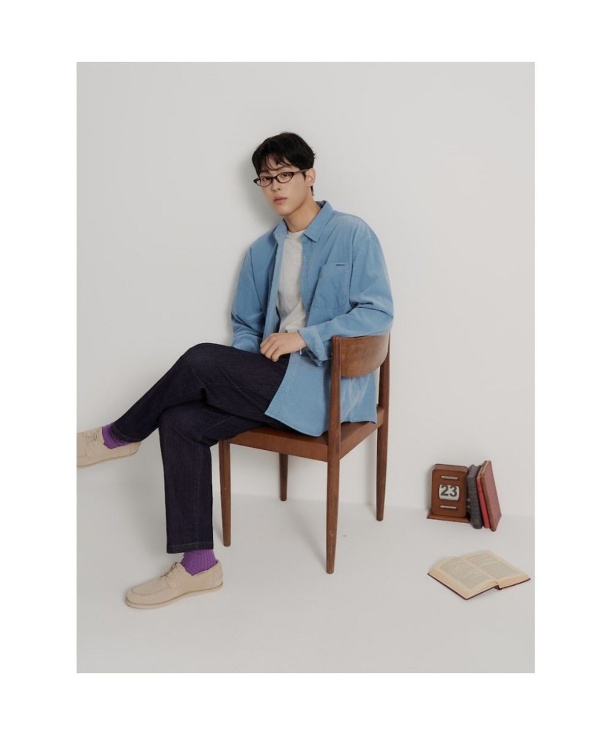 빈폴 멘(BEANPOLE MEN) 피그먼트 코듀로이 솔리드 셔츠  스카이 블루