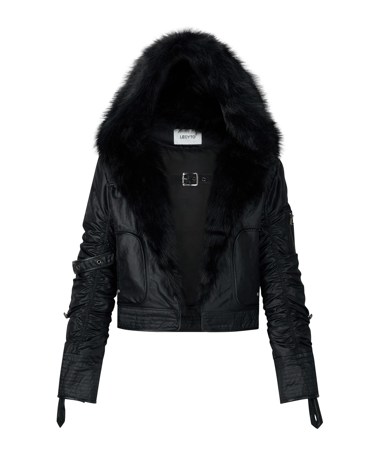 레씨토(LECYTO) Fur Flight Jacket_[Black]