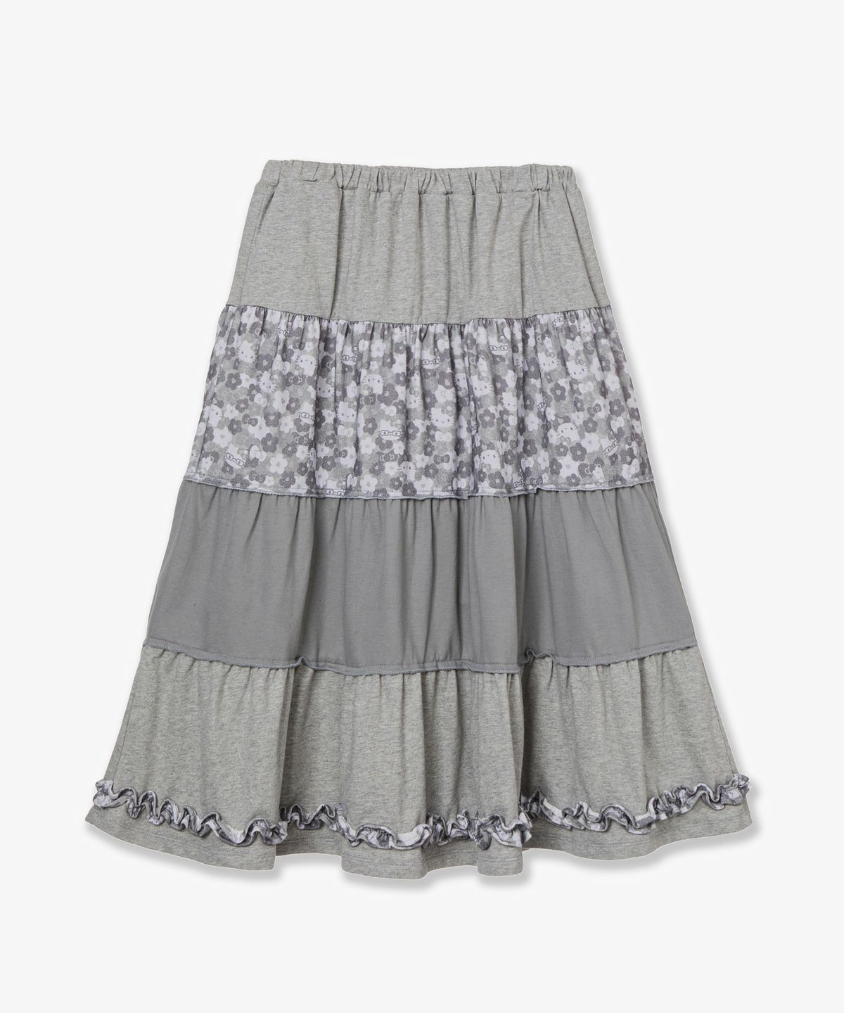 에이이에이이(AEAE) HELLO KITTY TIERED FRILL SKIRT [MELANGE GREY]