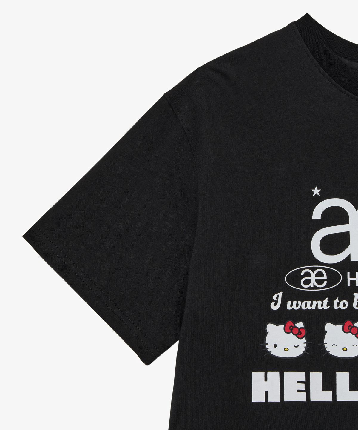 에이이에이이(AEAE) HELLO KITTY WEB LOGO T-SHIRTS [BLACK]