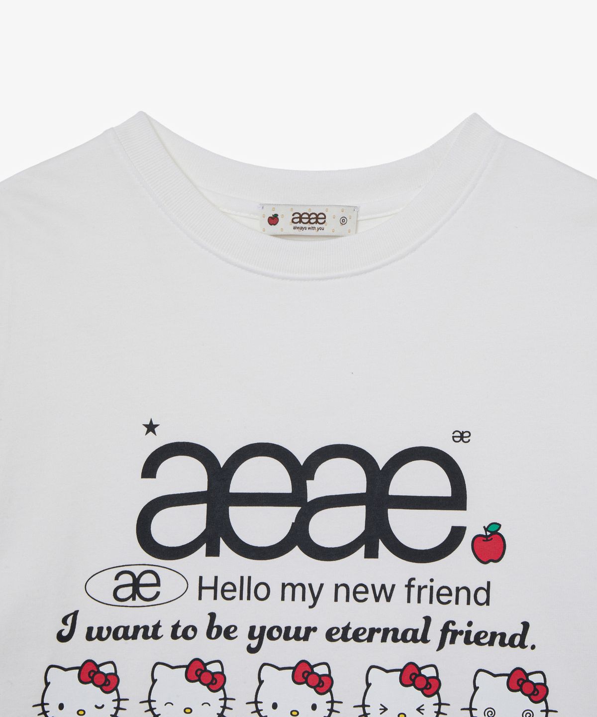 에이이에이이(AEAE) HELLO KITTY WEB LOGO T-SHIRTS [WHITE]