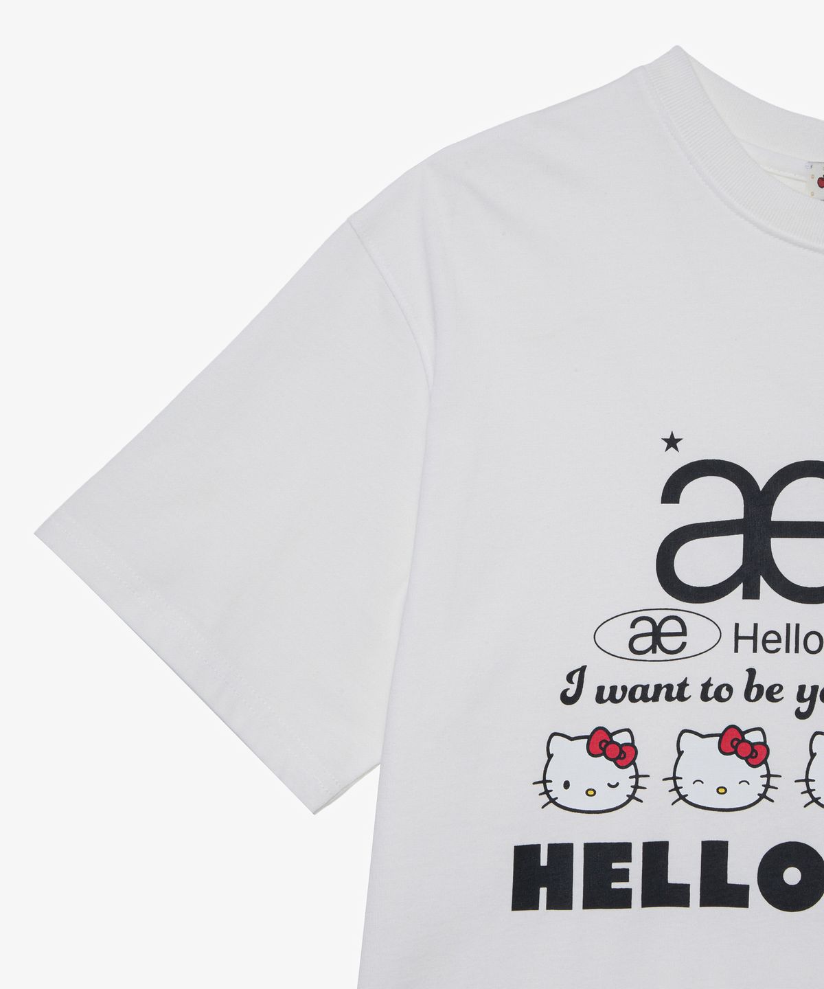 에이이에이이(AEAE) HELLO KITTY WEB LOGO T-SHIRTS [WHITE]