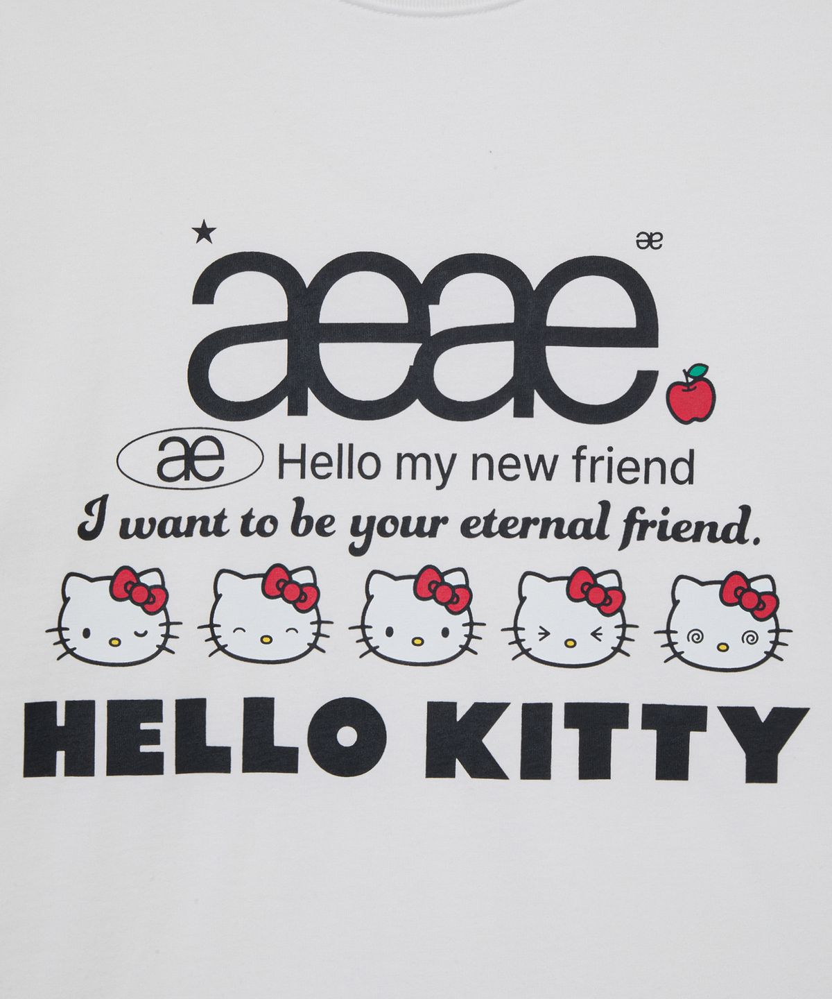 에이이에이이(AEAE) HELLO KITTY WEB LOGO T-SHIRTS [WHITE]