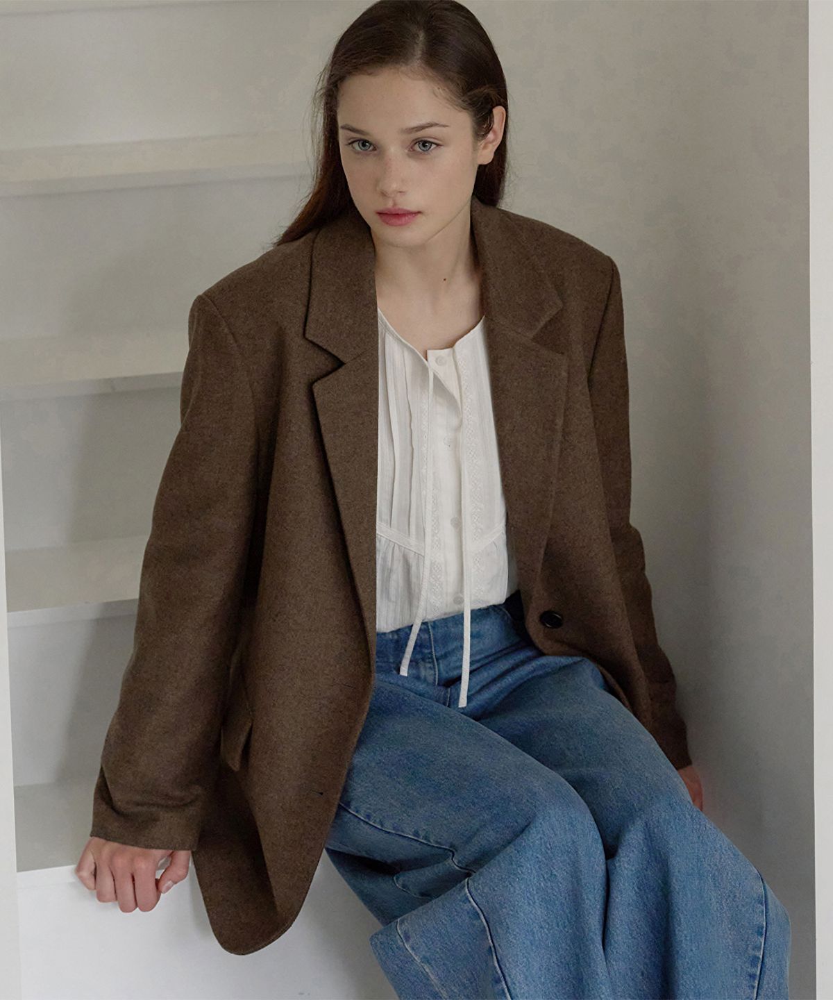 닐바이피(NILBY P) Relax-fit basic jacket Brown [N6AJK01]