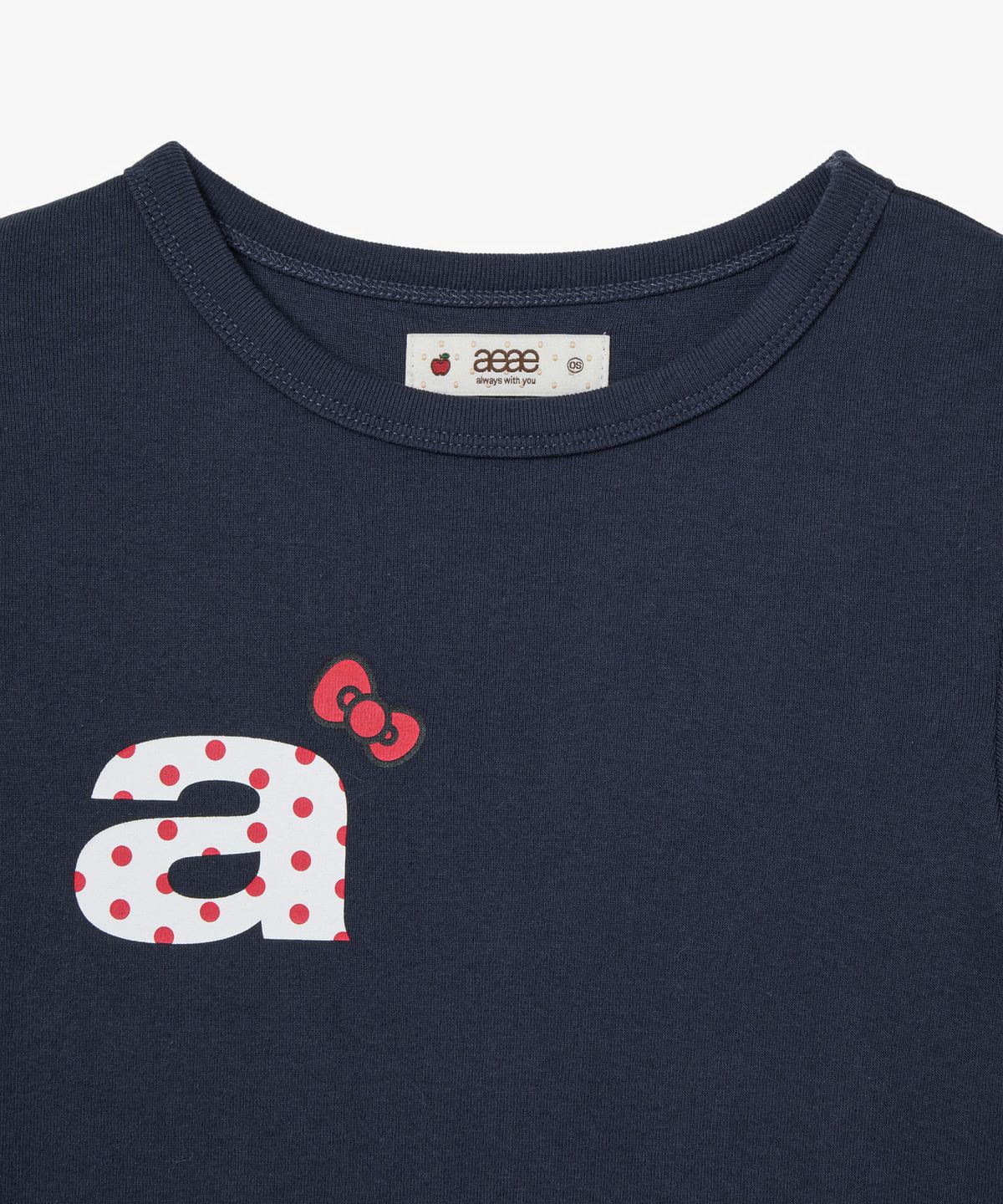 에이이에이이(AEAE) HELLO KITTY DOT SMALL LETTER TEE [NAVY]