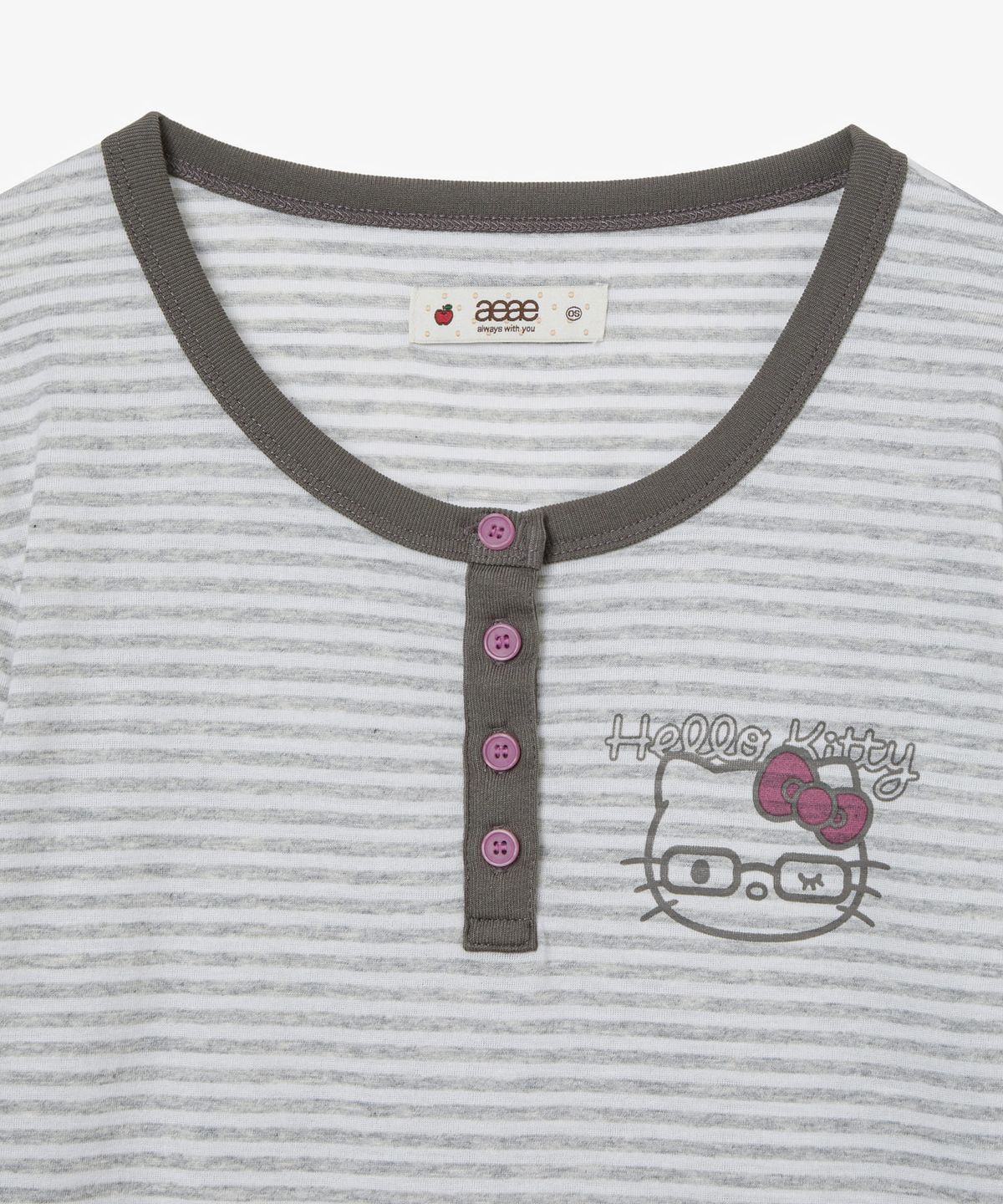 에이이에이이(AEAE) HELLO KITTY STRIPE TEE [GREY]