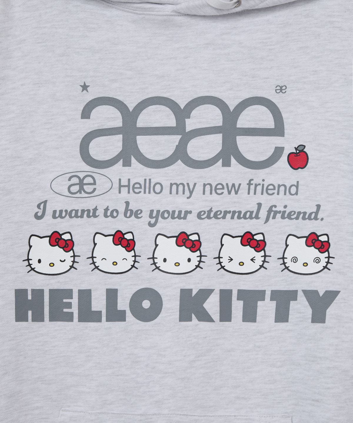 에이이에이이(AEAE) HELLO KITTY WEB LOGO HOODIE [LIGHT GREY]